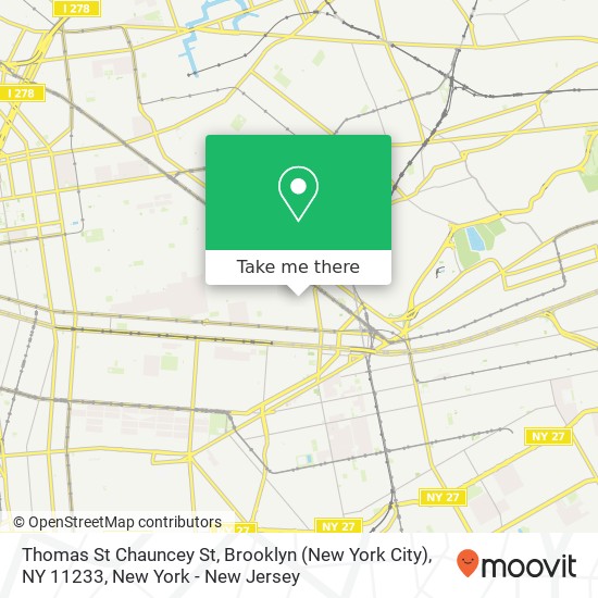 Thomas St Chauncey St, Brooklyn (New York City), NY 11233 map