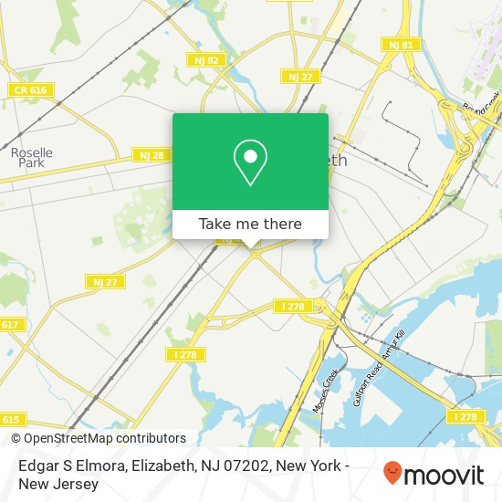 Mapa de Edgar S Elmora, Elizabeth, NJ 07202