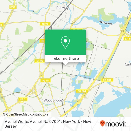 Mapa de Avenel Wolfe, Avenel, NJ 07001