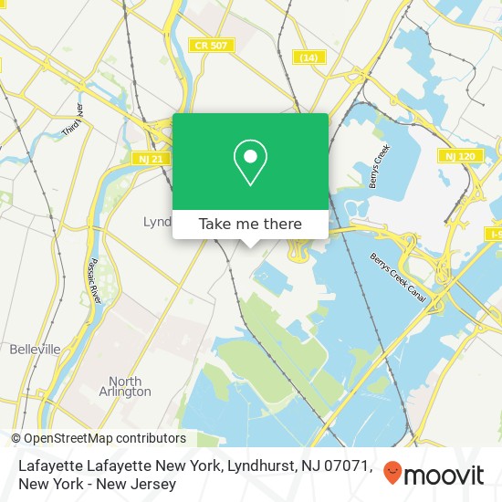 Mapa de Lafayette Lafayette New York, Lyndhurst, NJ 07071