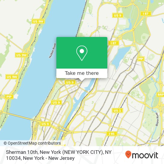 Mapa de Sherman 10th, New York (NEW YORK CITY), NY 10034