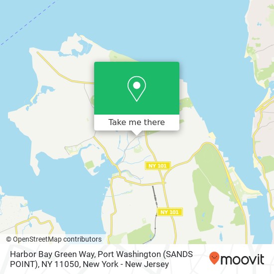 Mapa de Harbor Bay Green Way, Port Washington (SANDS POINT), NY 11050