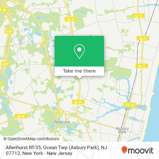 Allenhurst RT-35, Ocean Twp (Asbury Park), NJ 07712 map