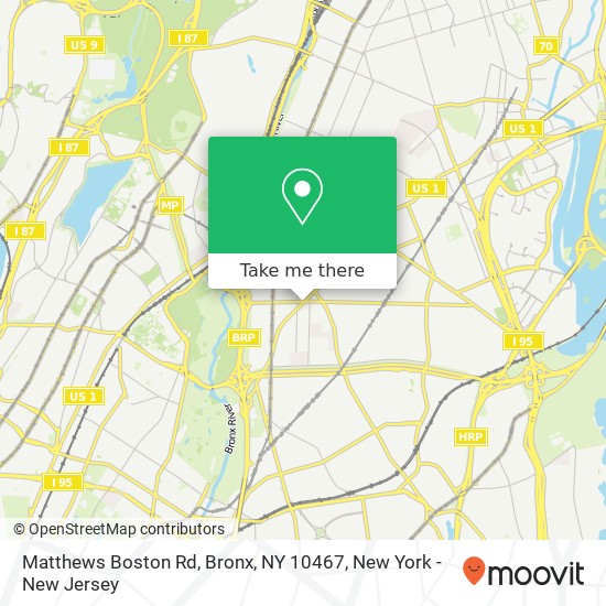 Mapa de Matthews Boston Rd, Bronx, NY 10467