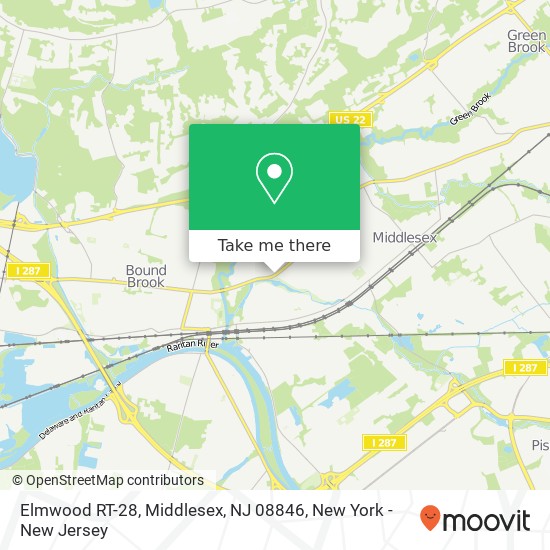 Mapa de Elmwood RT-28, Middlesex, NJ 08846