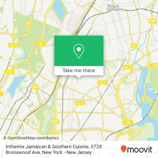 Mapa de Inthemix Jamaican & Southern Cuisine, 3728 Bronxwood Ave