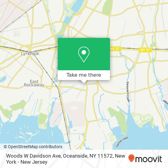 Mapa de Woods W Davidson Ave, Oceanside, NY 11572