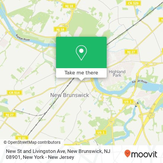 Mapa de New St and Livingston Ave, New Brunswick, NJ 08901