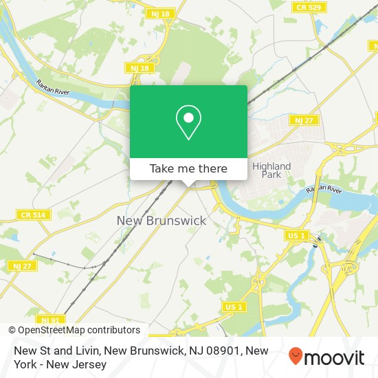 Mapa de New St and Livin, New Brunswick, NJ 08901