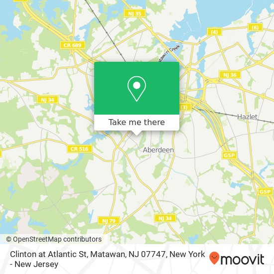 Mapa de Clinton at Atlantic St, Matawan, NJ 07747