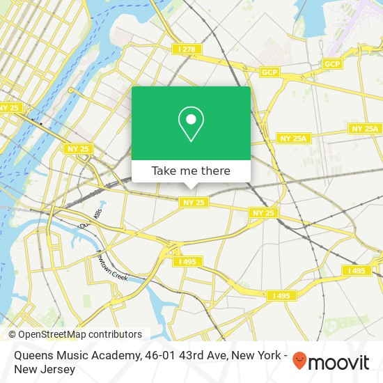 Mapa de Queens Music Academy, 46-01 43rd Ave