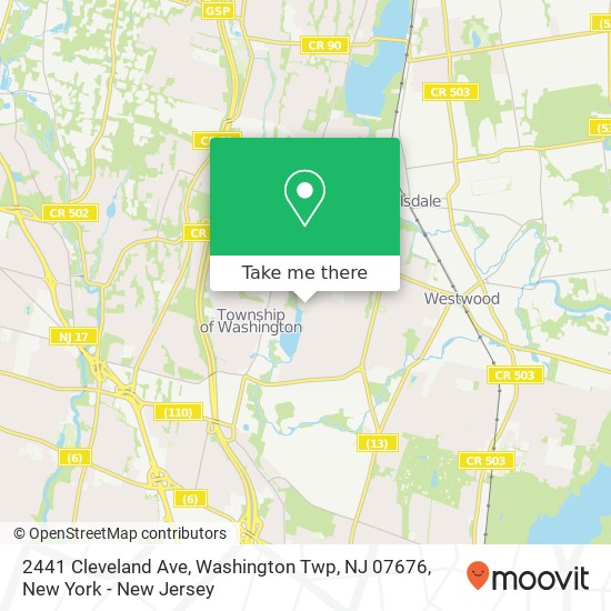 Mapa de 2441 Cleveland Ave, Washington Twp, NJ 07676