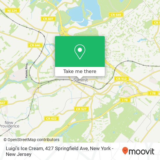 Mapa de Luigi's Ice Cream, 427 Springfield Ave