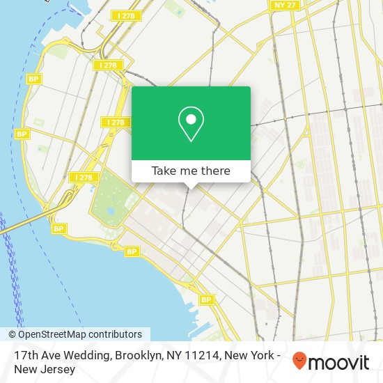 Mapa de 17th Ave Wedding, Brooklyn, NY 11214