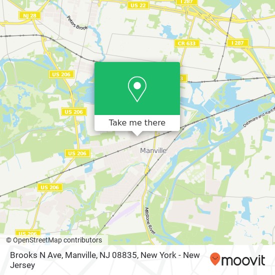 Mapa de Brooks N Ave, Manville, NJ 08835