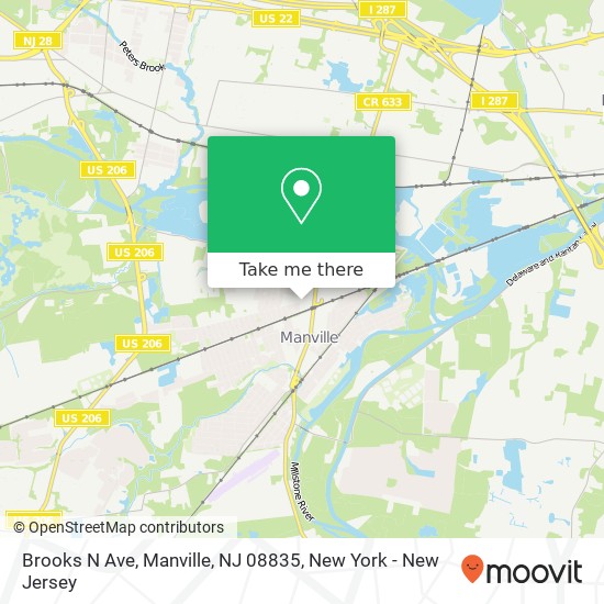 Brooks N Ave, Manville, NJ 08835 map