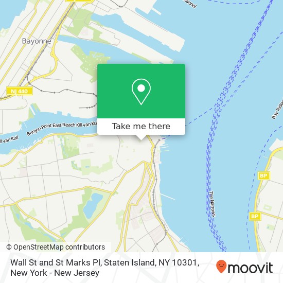 Wall St and St Marks Pl, Staten Island, NY 10301 map