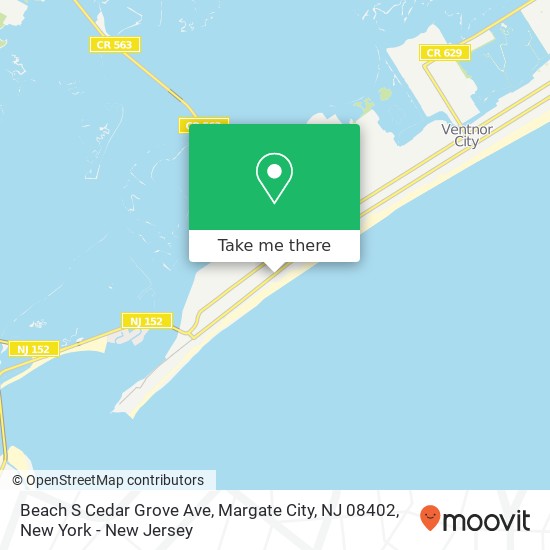 Mapa de Beach S Cedar Grove Ave, Margate City, NJ 08402