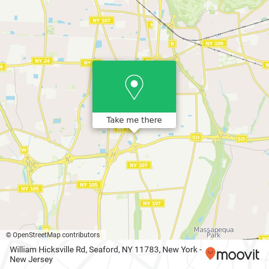 Mapa de William Hicksville Rd, Seaford, NY 11783