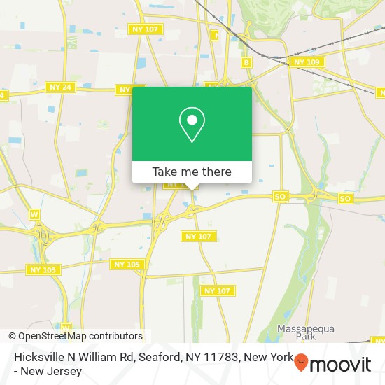 Mapa de Hicksville N William Rd, Seaford, NY 11783