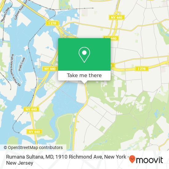 Rumana Sultana, MD, 1910 Richmond Ave map