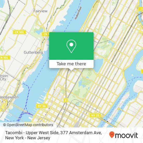 Mapa de Tacombi - Upper West Side, 377 Amsterdam Ave