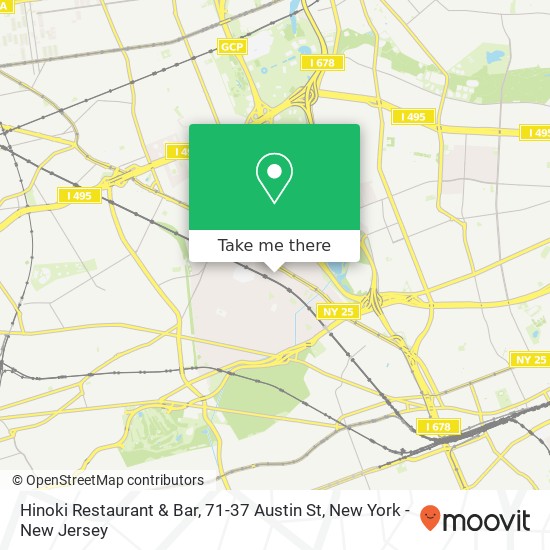 Hinoki Restaurant & Bar, 71-37 Austin St map
