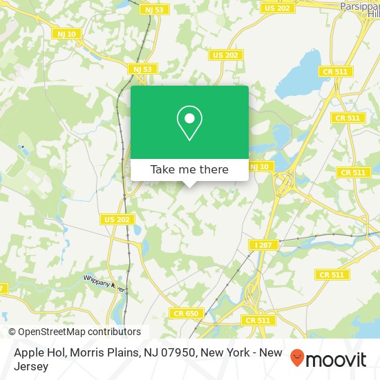 Mapa de Apple Hol, Morris Plains, NJ 07950