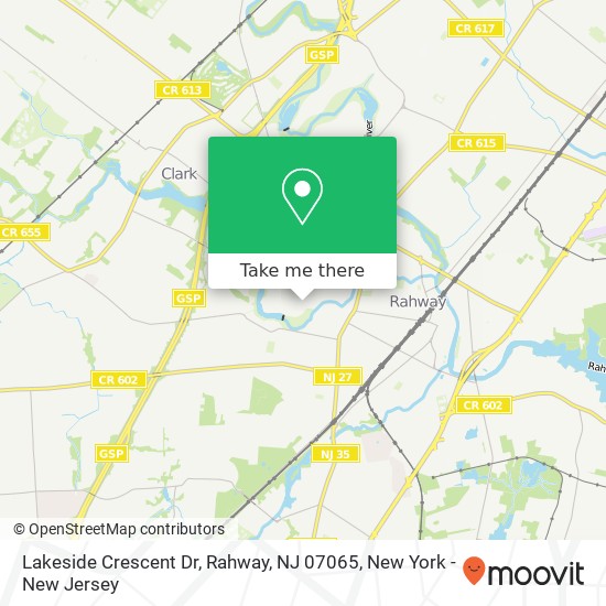 Mapa de Lakeside Crescent Dr, Rahway, NJ 07065