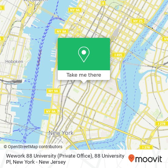 Wework 88 University (Private Office), 88 University Pl map