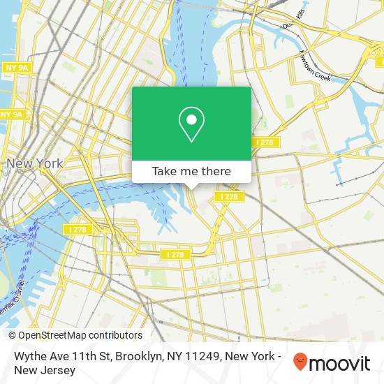 Mapa de Wythe Ave 11th St, Brooklyn, NY 11249