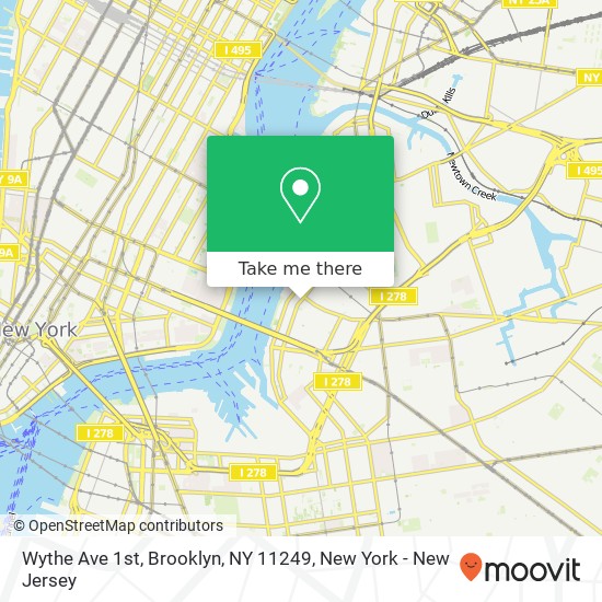 Mapa de Wythe Ave 1st, Brooklyn, NY 11249