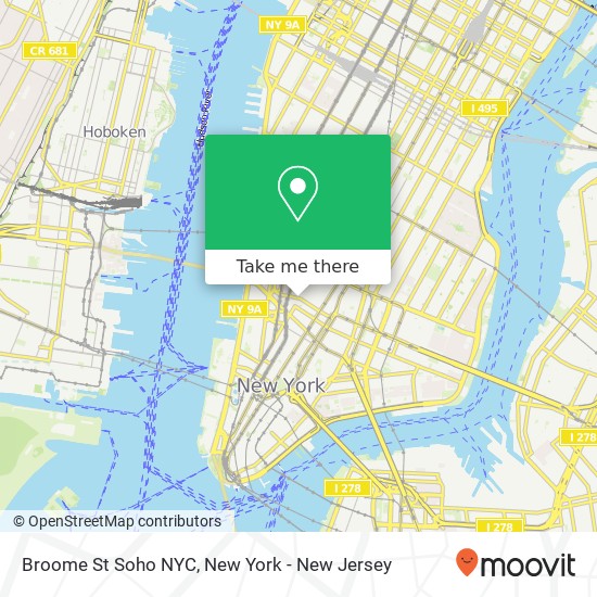 Broome St Soho NYC map