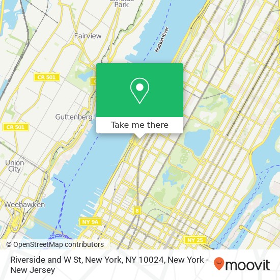 Mapa de Riverside and W St, New York, NY 10024