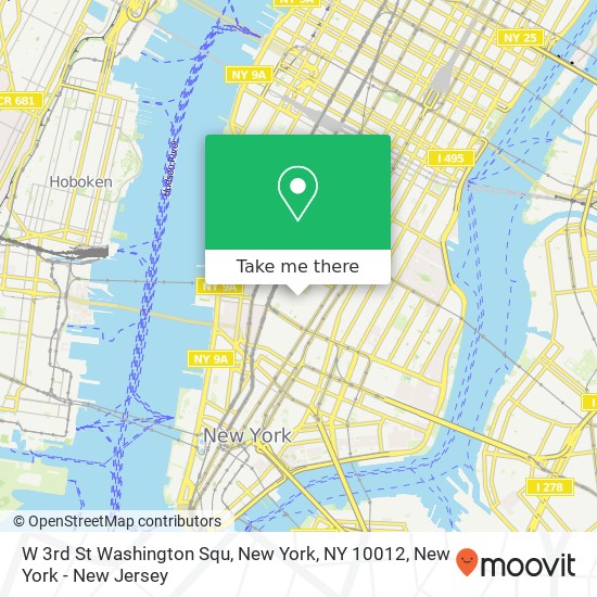 Mapa de W 3rd St Washington Squ, New York, NY 10012