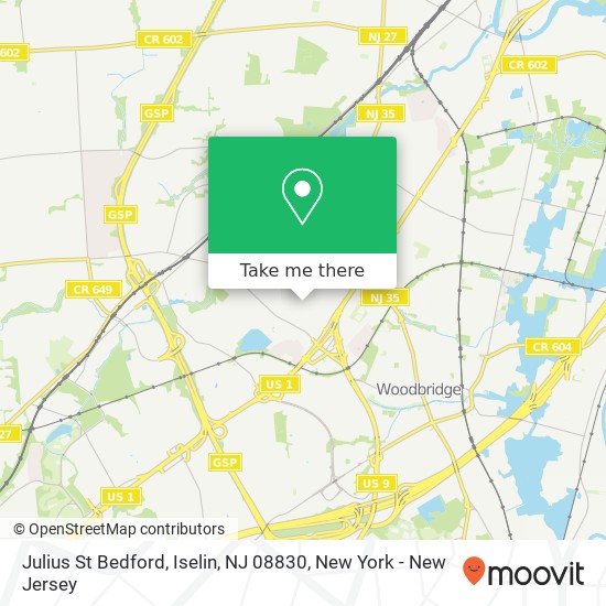 Mapa de Julius St Bedford, Iselin, NJ 08830