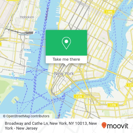 Mapa de Broadway and Cathe Ln, New York, NY 10013