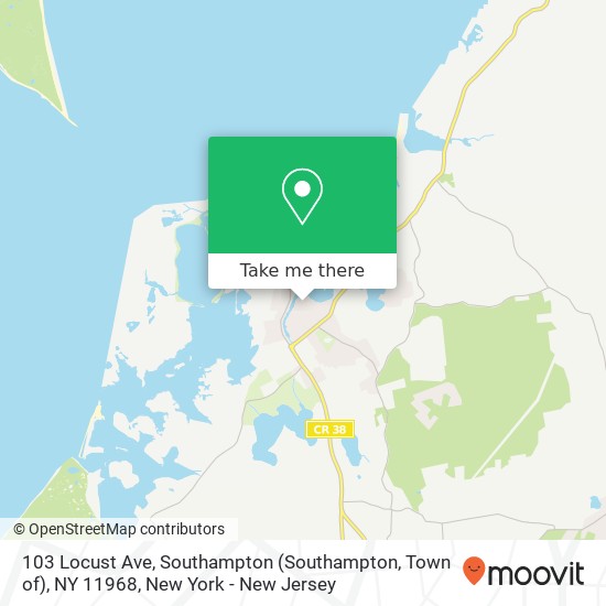 Mapa de 103 Locust Ave, Southampton (Southampton, Town of), NY 11968