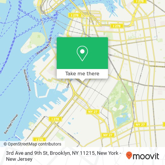 Mapa de 3rd Ave and 9th St, Brooklyn, NY 11215