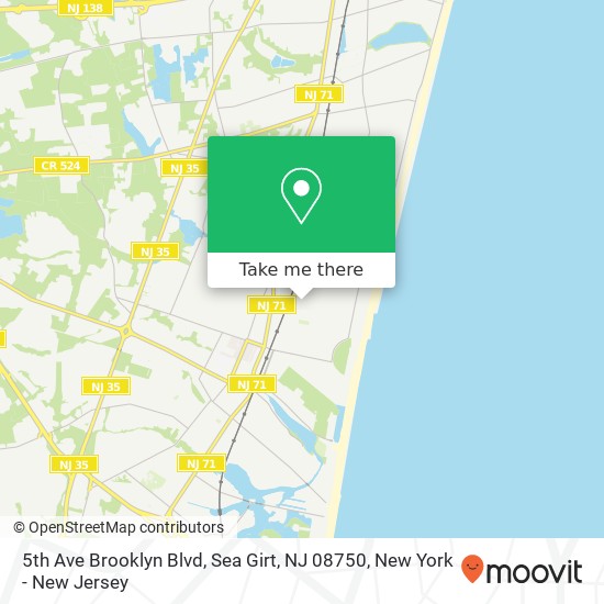 Mapa de 5th Ave Brooklyn Blvd, Sea Girt, NJ 08750