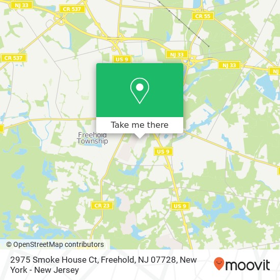 Mapa de 2975 Smoke House Ct, Freehold, NJ 07728