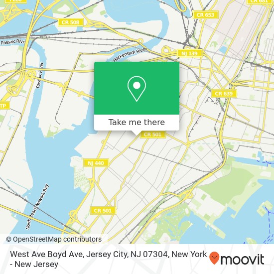 West Ave Boyd Ave, Jersey City, NJ 07304 map