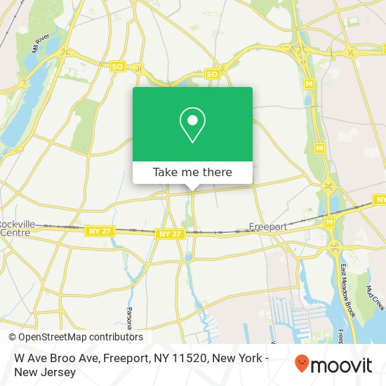 Mapa de W Ave Broo Ave, Freeport, NY 11520