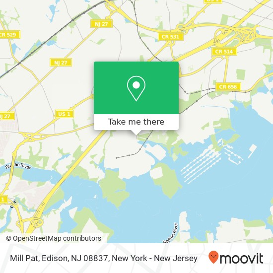 Mapa de Mill Pat, Edison, NJ 08837