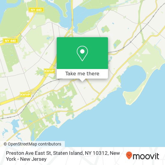 Mapa de Preston Ave East St, Staten Island, NY 10312
