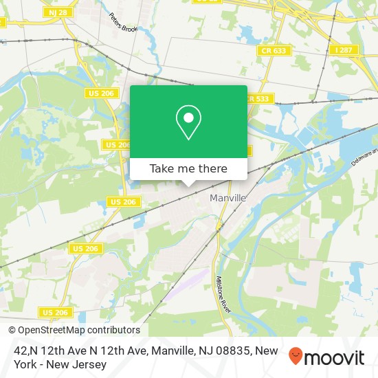 42,N 12th Ave N 12th Ave, Manville, NJ 08835 map