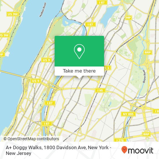 Mapa de A+ Doggy Walks, 1800 Davidson Ave