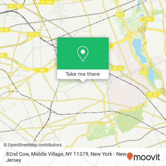 Mapa de 82nd Cow, Middle Village, NY 11379