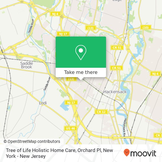 Tree of Life Holistic Home Care, Orchard Pl map