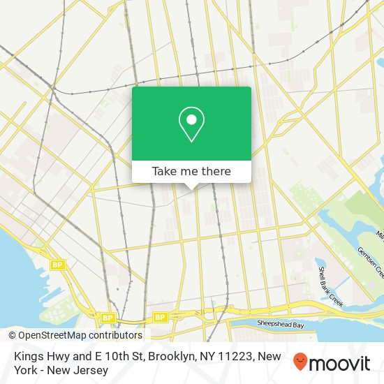 Mapa de Kings Hwy and E 10th St, Brooklyn, NY 11223